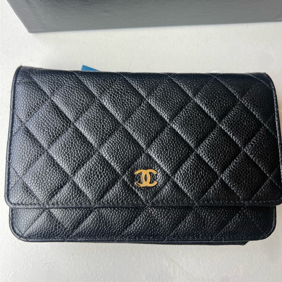 Chanel Wallet On Chain (WOC) Black Caviar Leather With Gold Hardware - Picture 1 of 16